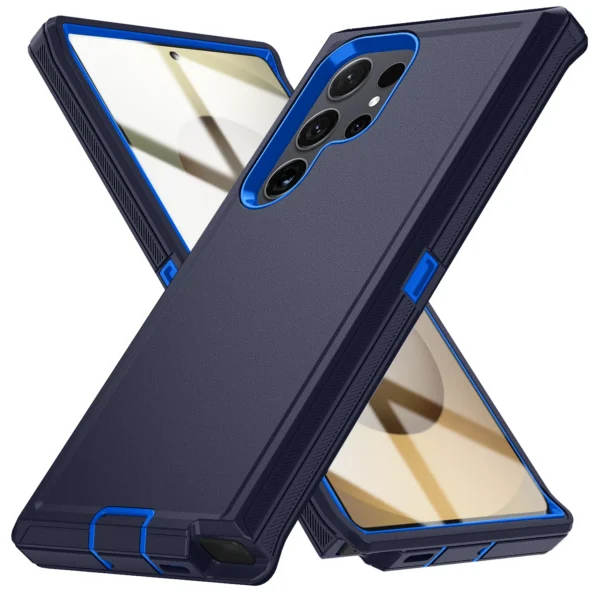 military armor shockproof phone cases for samsung s25 ultra s24 plus s23 fe s22 s21 s20 s24 ultra hard pc+tpu bracket back cover