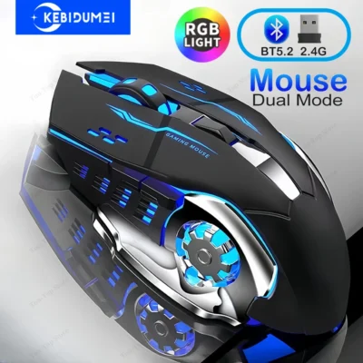 rgb dual mode bluetooth 5.2 mouse 2.4g wireless mouse gaming mouse rechargeable silent mouse 3600 dpi mouse mice for laptop