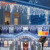 solar led eaves icicle string lights 8 lighting modes outdoor waterproof christmas decorations fairy lights for yard garden solar led eaves icicle string lights 8 lighting modes outdoor waterproof christmas decorations fairy lights for yard garden