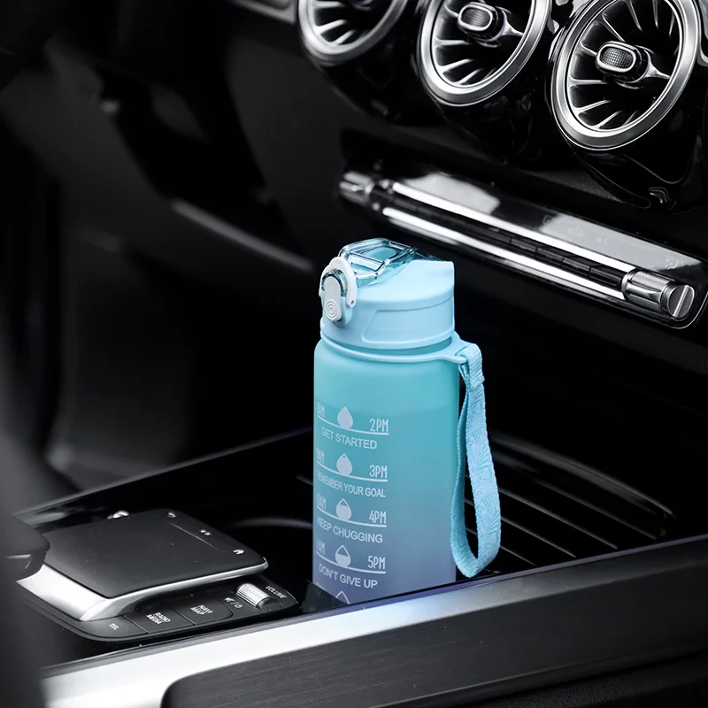 900ml sports water bottle with time marker leak proof cup motivational portable water bottle for outdoor sport fitness bpa free