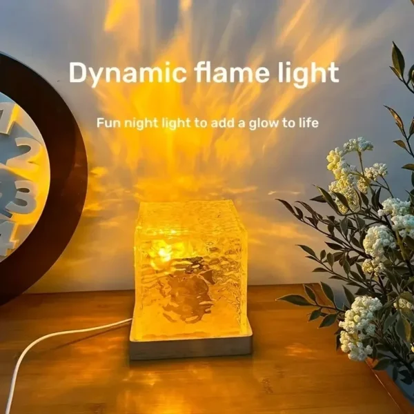 3/16 colors dynamic rotating water ripple projector night light flame crystal lamp for living room study bedroom rotating light 3/16 colors dynamic rotating water ripple projector night light flame crystal lamp for living room study bedroom rotating light
