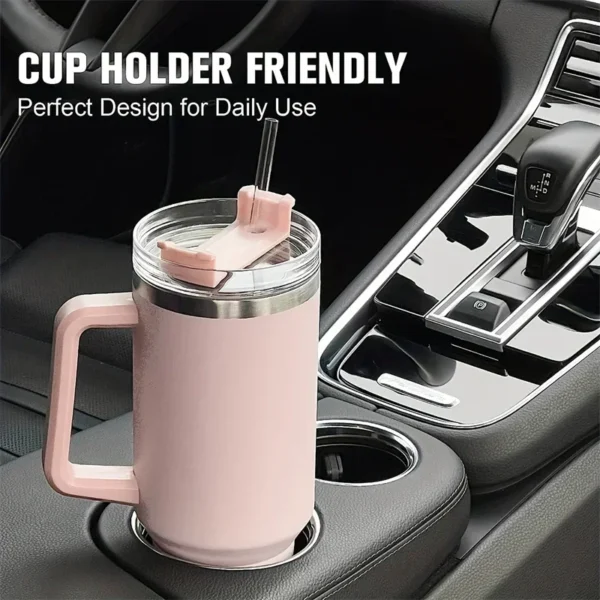 new 40oz stainless steel car cup large capacity water cup with handle and straw double walled insulated travel mug holiday gifts new 40oz stainless steel car cup large capacity water cup with handle and straw double walled insulated travel mug holiday gifts