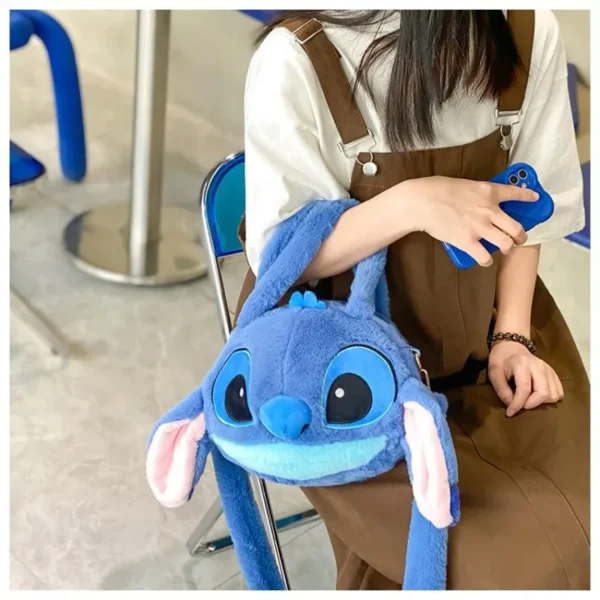 new lilo & stitch plush toys bag kawaii plush messenger bag girl handbag anime stuffed doll children cartoon plushie backpack