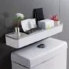 1pc toilet bathroom storage cabinet rack wall hanging hole free multifunctional artifact above toilet rack white shelf organizer