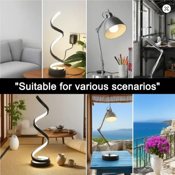 led spiral dimmable table lamp suitable for living room bedroom study adjustable brightness bedside lamp for office and home use led spiral dimmable table lamp suitable for living room bedroom study adjustable brightness bedside lamp for office and home use