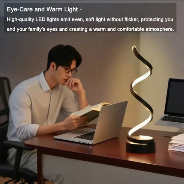 led spiral dimmable table lamp suitable for living room bedroom study adjustable brightness bedside lamp for office and home use led spiral dimmable table lamp suitable for living room bedroom study adjustable brightness bedside lamp for office and home use