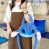 new lilo & stitch plush toys bag kawaii plush messenger bag girl handbag anime stuffed doll children cartoon plushie backpack