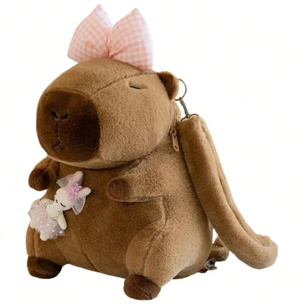 cute capybara plush backpack, cartoon capybara shoulder bag for kids, soft fur student school bag gift cute capybara plush backpack, cartoon capybara shoulder bag for kids, soft fur student school bag gift