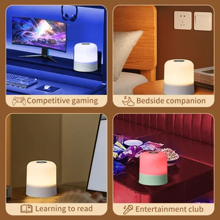 rechargeable led night light with remote control touch switch table lamp for reading bedroom white rgb color dimmable portable