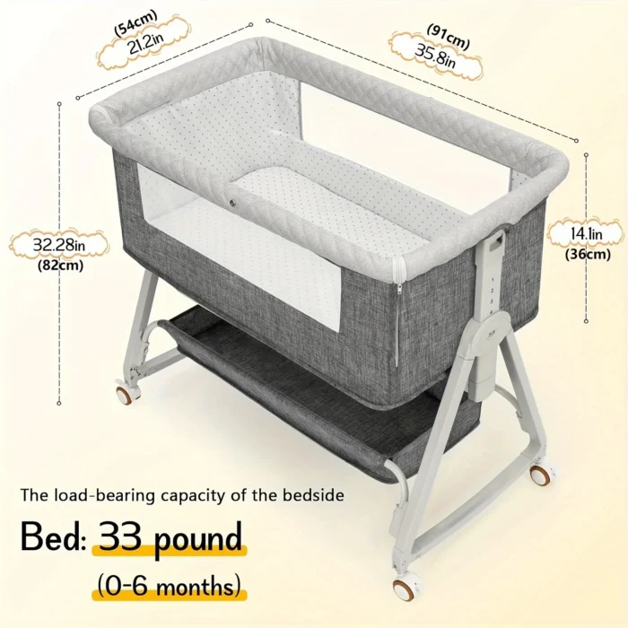 baby bassinet, bedside bassinet for baby, 3 in 1 bassinet bedside sleeper with wheels