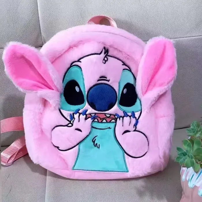 disney stitch plush new cartoon backpack fashion 3d mini women's backpack large capacity cute children's schoolbag high quality