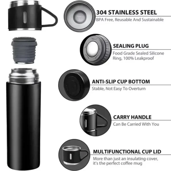 304 stainless 500ml steel vacuum insulated water bottle portable coffee bottle office gift set business style travel thermal mug 304 stainless 500ml steel vacuum insulated water bottle portable coffee bottle office gift set business style travel thermal mug