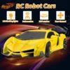2 in 1 rc transforming robot car toy – mini remote control deformation vehicle with lights & sound, gift for boys kids 4 10