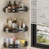 new 3/2/1 pcs adhensive bathroom shampoo holder shower caddy shelves storage no drill shelf corner towel holder shelves for