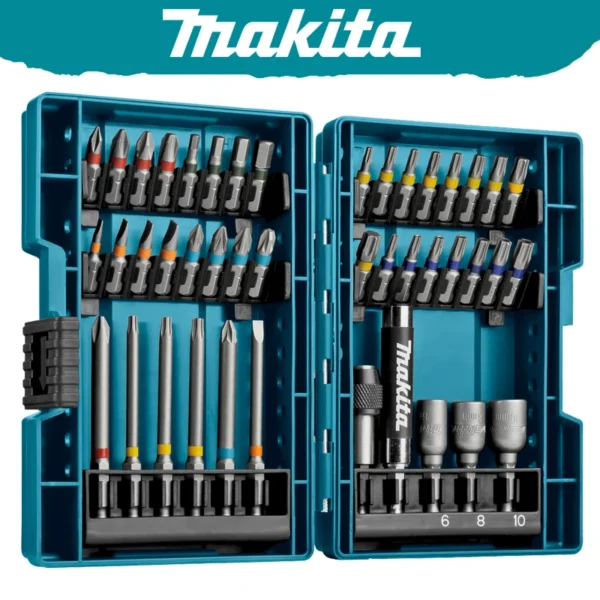makita b 55697 electric screwdriver bits set 43pcs colour coded cross flower type hexagon socket bit power tool attachments