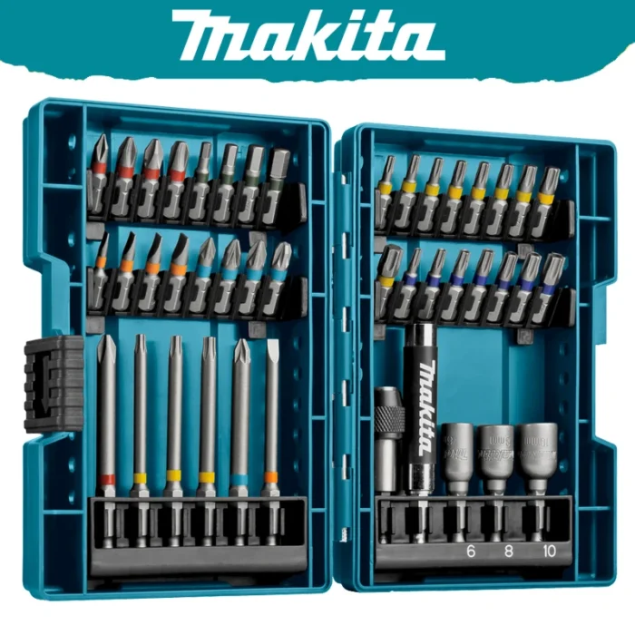 makita b 55697 electric screwdriver bits set 43pcs colour coded cross flower type hexagon socket bit power tool attachments