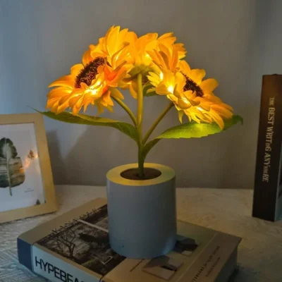 3 led night light rechargeable sunflower lights interior lighting bedroom bedside desktop decoration table lamp night lamps