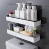 1pc toilet bathroom storage cabinet rack wall hanging hole free multifunctional artifact above toilet rack white shelf organizer