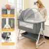 baby bassinet, bedside bassinet for baby, 3 in 1 bassinet bedside sleeper with wheels