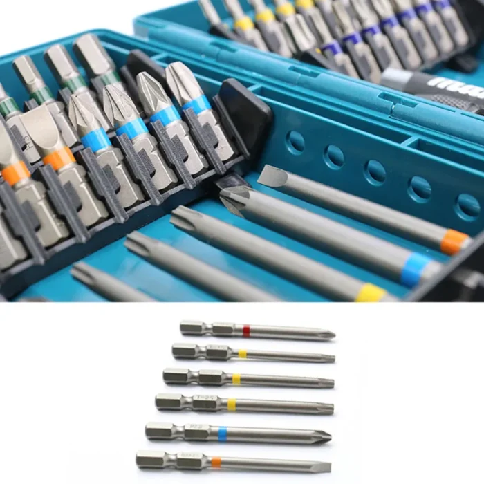 makita b 55697 electric screwdriver bits set 43pcs colour coded cross flower type hexagon socket bit power tool attachments