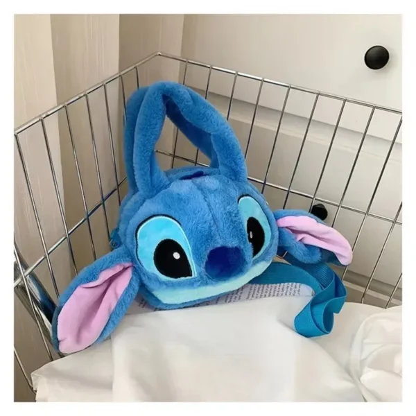 new lilo & stitch plush toys bag kawaii plush messenger bag girl handbag anime stuffed doll children cartoon plushie backpack