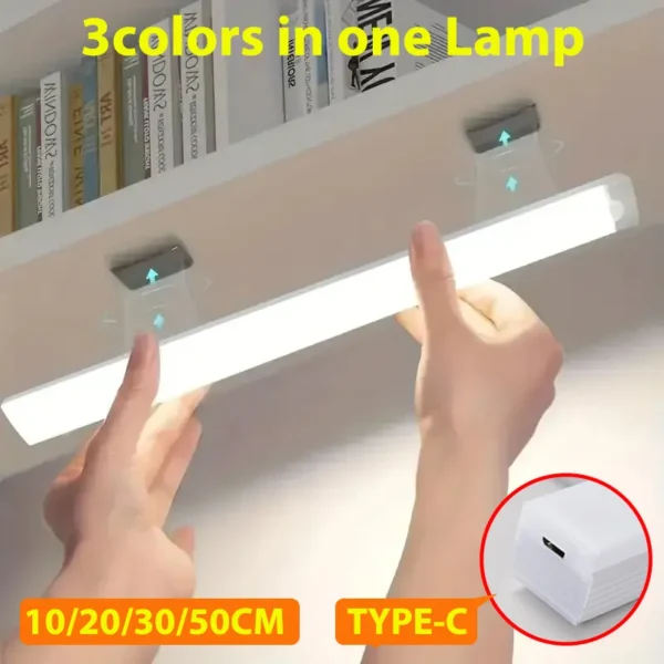 led motion sensor light wireless led night light type c rechargeable light cabinet wardrobe lamp staircase backlight for kitchen