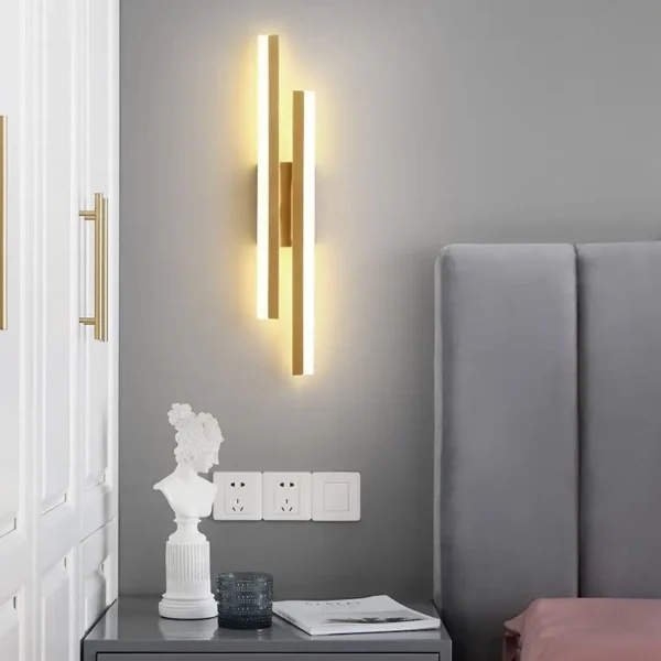 led bedroom wall lamp wall sconces copper line pipe acrylic lampshade indoor lighting for living room corridor light fixture