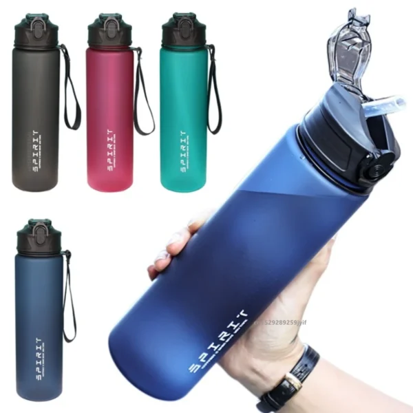 750ml water bottle with straw time marker large capacity motivational plastic leakproof water jug for gym travel outdoor sports