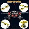 2 in 1 rc transforming robot car toy – mini remote control deformation vehicle with lights & sound, gift for boys kids 4 10