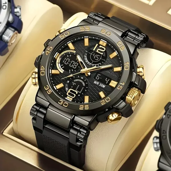 | men's and women's multifunctional luminous dual display sports watch | calendar + alarm clock + timer | aviation aluminum alloy anti fall watch dial | trendy fashion accessory for teenagers