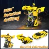 2 in 1 rc transforming robot car toy – mini remote control deformation vehicle with lights & sound, gift for boys kids 4 10