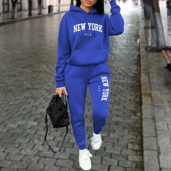 new york women's tracksuit autumn winter hoodies trousers 2pcs suit sports jogging street high quality clothes women pants sets new york women's tracksuit autumn winter hoodies trousers 2pcs suit sports jogging street high quality clothes women pants sets