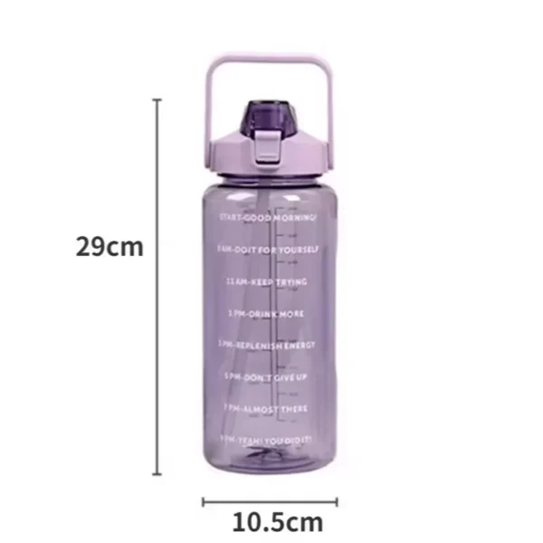 2 liters straw plastic water bottle large portable travel bottle sports fitness cup high value big fat cup adult universal