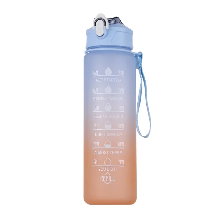 900ml sports water bottle with time marker leak proof cup motivational portable water bottle for outdoor sport fitness bpa free