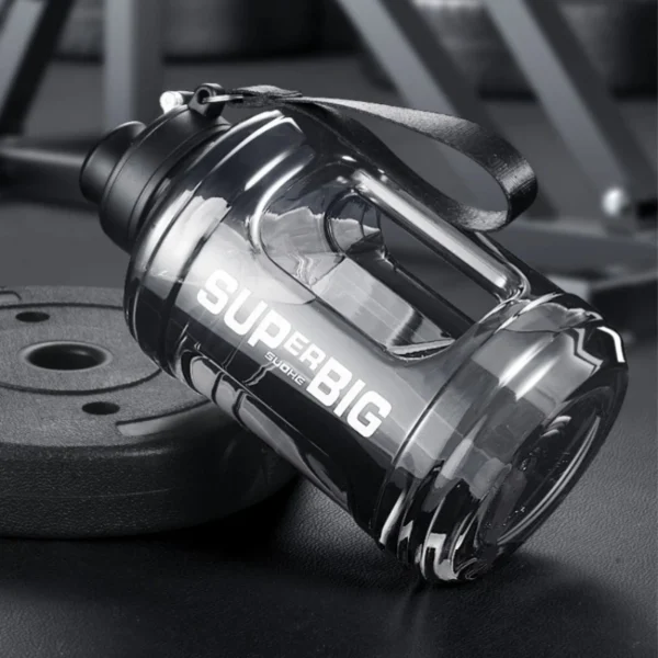 1600ml sports gym water bottle tumbler food grade plastic large capacity travel cups with straw bucket leakproof handle no odor