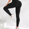 women sports leggings v waist elastic peach buttocks fitness pants with raised hips and high waist seamless yoga pants tight
