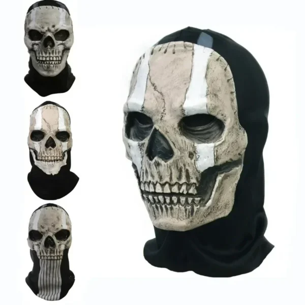 unisex halloween horror ghost skull mask call of duty mw2 latex headgear helmet cosplay perform party masquerade prop cosplay