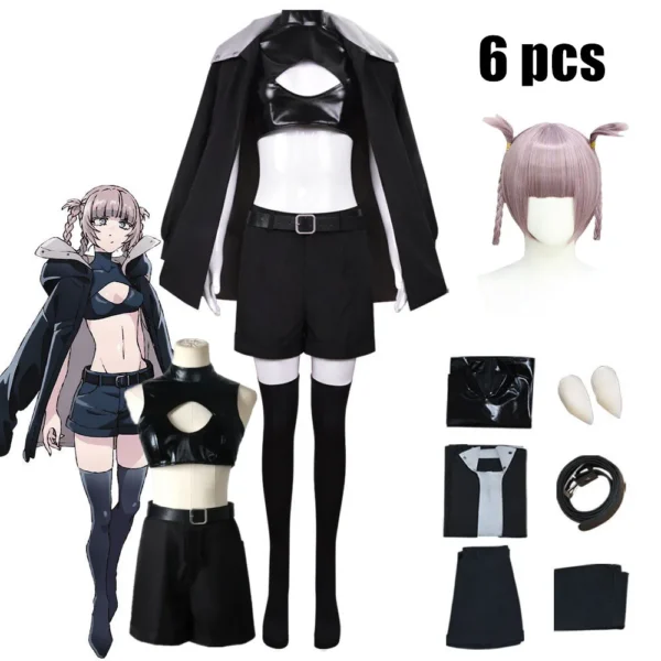 anime call of the night unisex cool cloak jacket denture wig loli maid halloween suit nanakusa nazuna cosplay costume aldult