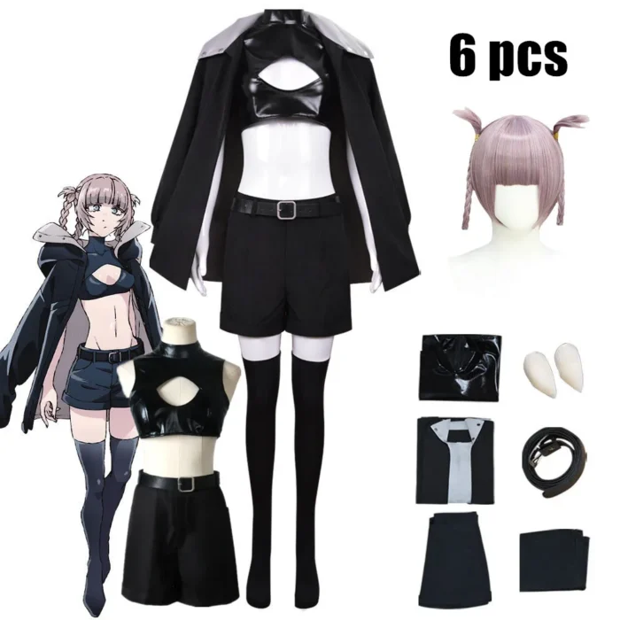 anime call of the night unisex cool cloak jacket denture wig loli maid halloween suit nanakusa nazuna cosplay costume aldult