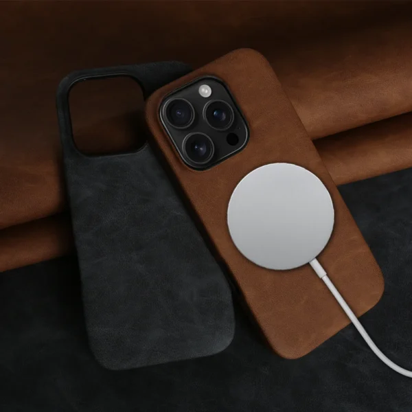 luxury magnetic leather phone case for iphone 17 16 15 14 plus 13 12 11 pro max for magsafe wireless charging business cover