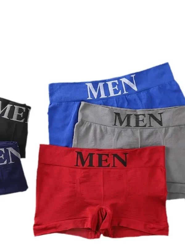 5 pcs men's high elastic plain color comfortable boxer briefs panties breathable pantyhose 5 pcs men's high elastic plain color comfortable boxer briefs panties breathable pantyhose