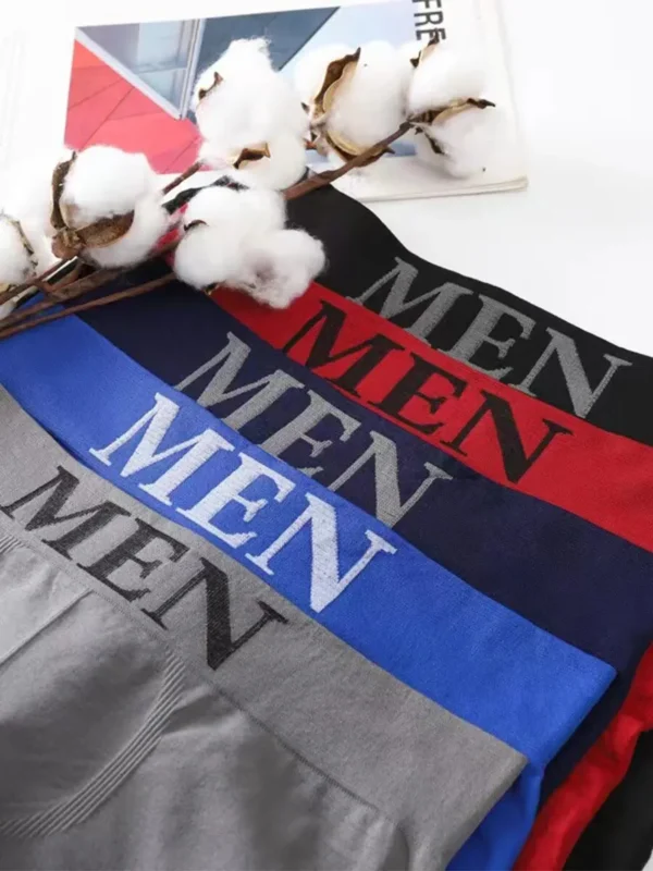 5 pcs men's high elastic plain color comfortable boxer briefs panties breathable pantyhose