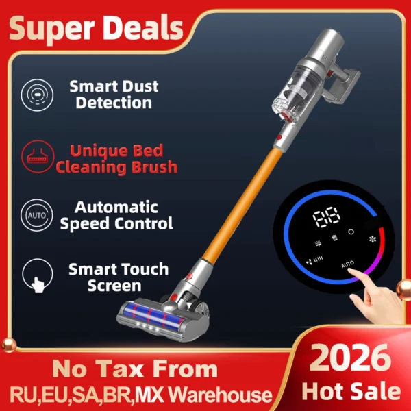 wireless handheld vacuum cleaner vc205,27000pa suction,smart dust sensor,touch screen,portable stick cordless vacuum for home