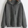 oversize women hoodies casual solid zip up hooded sweatshirt harajuku korean loose couple hoodie jacket coat streetwear
