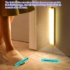 wireless usb rechargeable motion sensor led bar light induction night light portable cordless magnetic cabinet lamp for kitchen