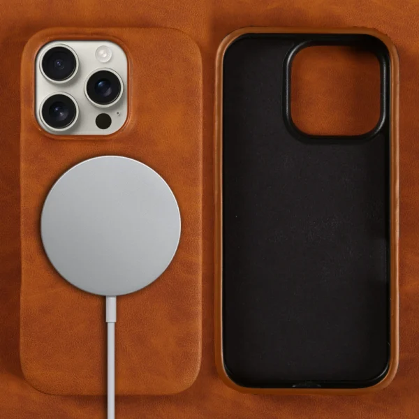 luxury magnetic leather phone case for iphone 17 16 15 14 plus 13 12 11 pro max for magsafe wireless charging business cover