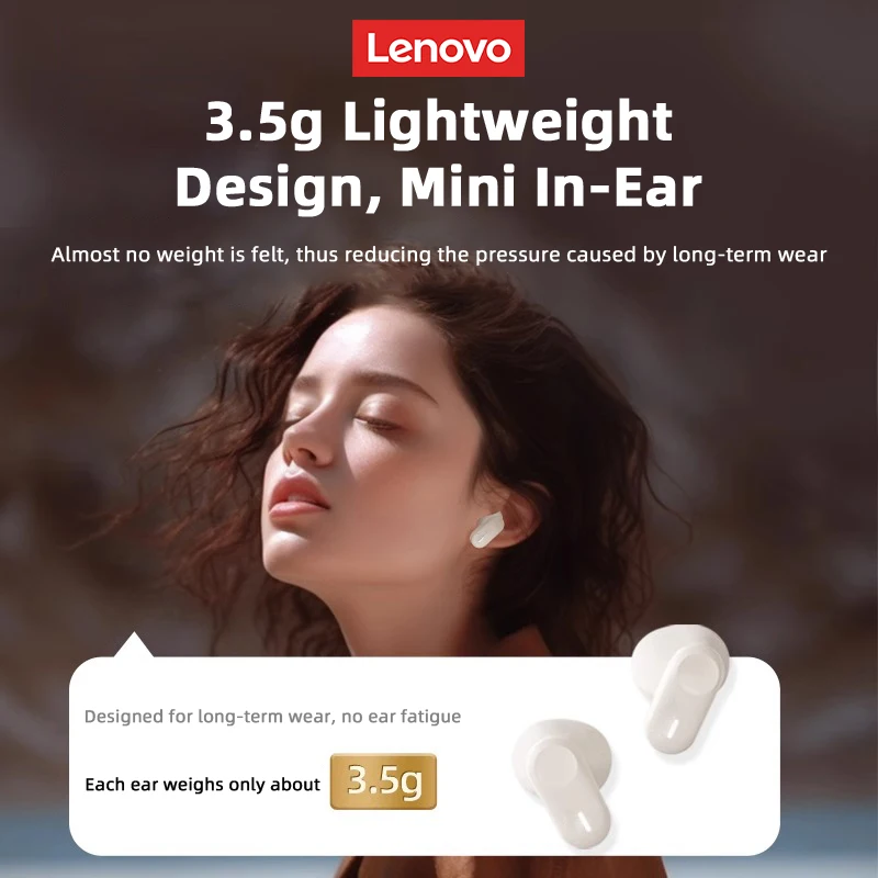 original lenovo lp19 in ear bluetooth headphones tws wireless earphones hd music game noise reduction earbuds call sport headset