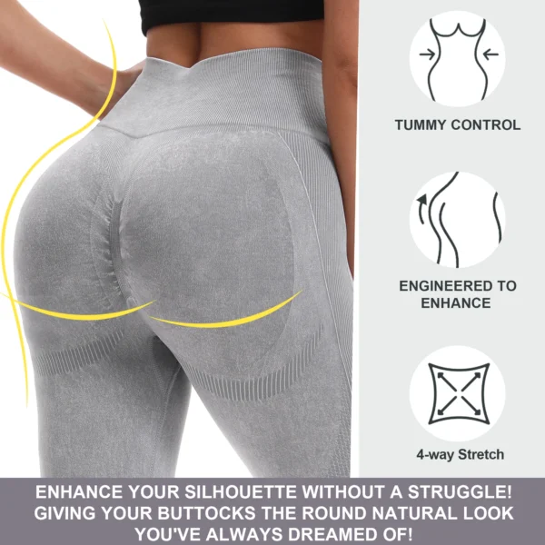 2 pack women's high waisted sexy butt lifting seamless solid color yoga leggings elastic and breathable fitness sports pants