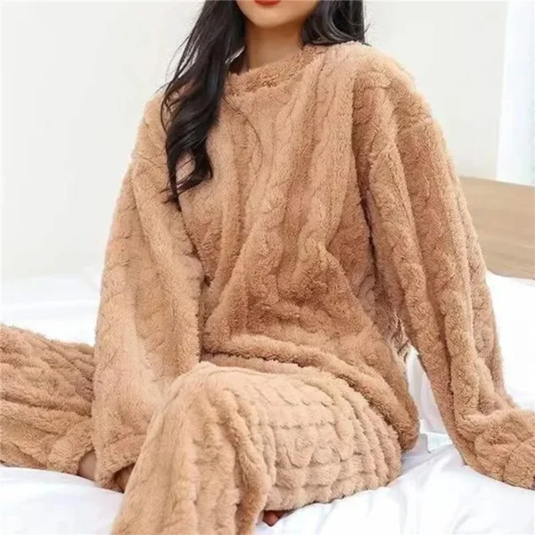 soft coral velvet jacquard warm pajama set for women cozy loungewear outerwear for winter christmas valentine's day gift soft coral velvet jacquard warm pajama set for women cozy loungewear outerwear for winter christmas valentine's day gift 
