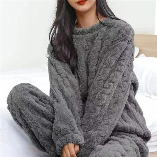 soft coral velvet jacquard warm pajama set for women cozy loungewear outerwear for winter christmas valentine's day gift soft coral velvet jacquard warm pajama set for women cozy loungewear outerwear for winter christmas valentine's day gift 